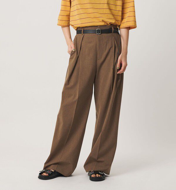 BEAUTY&YOUTH UNITED ARROWS「2タック ワイドパンツ 吸水速乾 防シワ ウォッシャブル」|その他|DK.BROWN