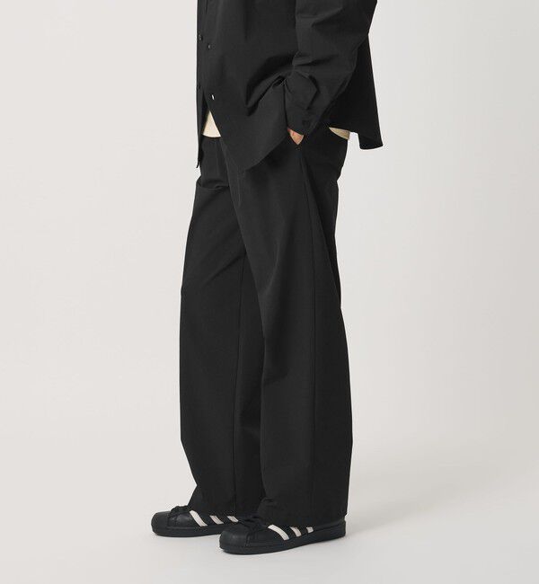 BEAUTY&YOUTH UNITED ARROWS「360&deg;MASTER 1プリーツ ストレート イージーパンツ NO.8 セットアップ対応 撥水 ストレッチ ウォッシャブル」|チノ|BLACK