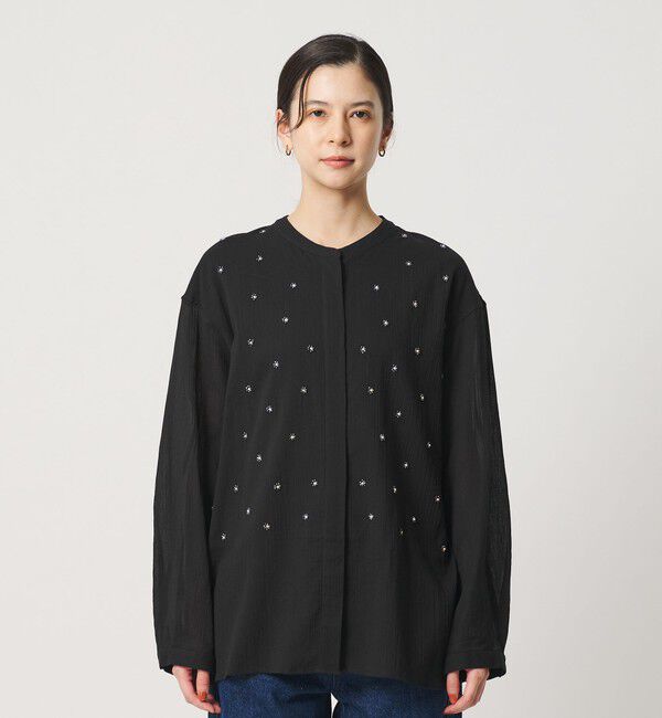BEAUTY&YOUTH UNITED ARROWS「コットンクレープ ビーズ エンブロイダリー シャツ」|シャツ・ブラウス|