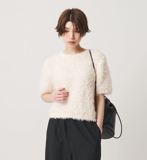 BEAUTY&YOUTH UNITED ARROWS「ループフェザーヤーン ハーフスリーブ ニットプルオーバー」|ニット・セーター|