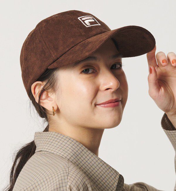BEAUTY&YOUTH UNITED ARROWS「【別注】＜FILA＞スエードライク ロゴ キャップ」|キャップ・キャスケット|DK.BROWN