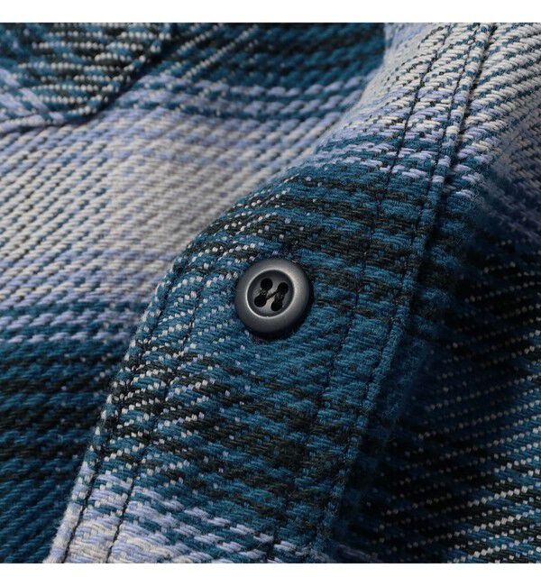 BEAMS「ダメージ フード チェック シャツ【ワイドショートフィット】」|シャツ・ブラウス|