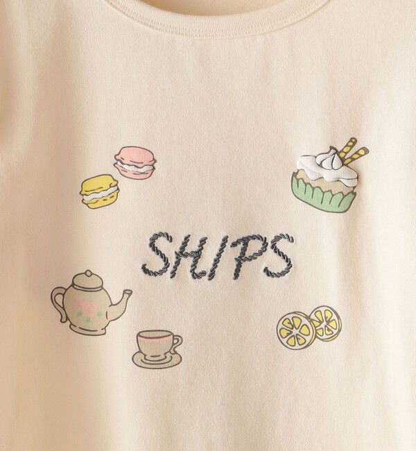 SHIPS KIDS「SHIPS KIDS:80～90cm / アフタヌーンティー モチーフ 長袖 TEE」|Tシャツ・カットソー|