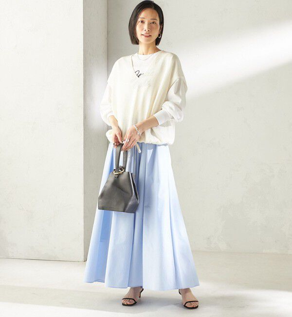 SHIPS for women「〈接触冷感 / 撥水加工〉TEXBRID(R) タフタ ギャザー スカート」|スカート|