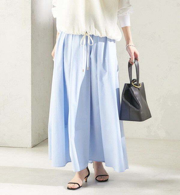 SHIPS for women「〈接触冷感 / 撥水加工〉TEXBRID(R) タフタ ギャザー スカート」|スカート|