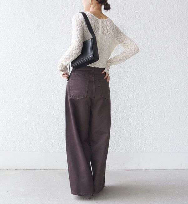 SHIPS for women「〈手洗い可能〉シュリンク レース ヘンリーネック 2WAY プルオーバー」|Tシャツ・カットソー|