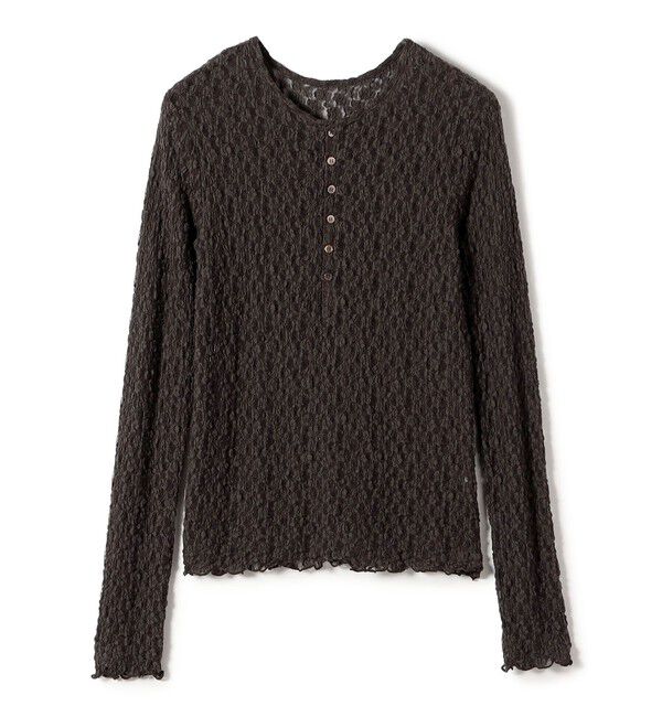 SHIPS for women「〈手洗い可能〉シュリンク レース ヘンリーネック 2WAY プルオーバー」|Tシャツ・カットソー|