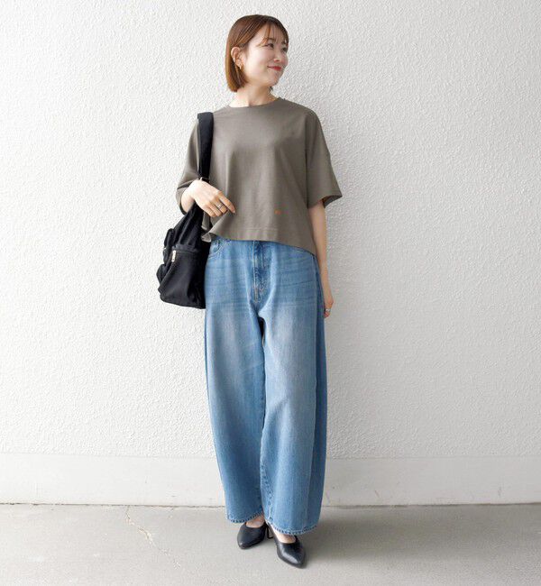 SHIPS any「SHIPS any:〈手洗い可能〉リバークロス ハーフ スリーブ ワイド TEE」|Tシャツ・カットソー|