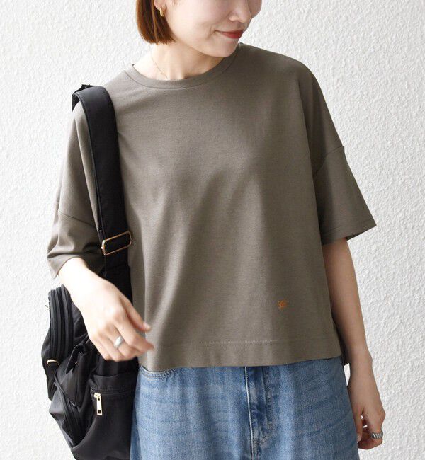 SHIPS any「SHIPS any:〈手洗い可能〉リバークロス ハーフ スリーブ ワイド TEE」|Tシャツ・カットソー|