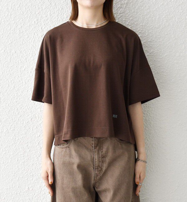 SHIPS any「SHIPS any:〈手洗い可能〉リバークロス ハーフ スリーブ ワイド TEE」|Tシャツ・カットソー|