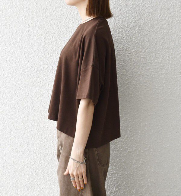SHIPS any「SHIPS any:〈手洗い可能〉リバークロス ハーフ スリーブ ワイド TEE」|Tシャツ・カットソー|