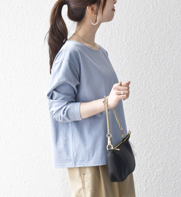 SHIPS any「《予約》SHIPS any:〈洗濯機可能〉レース ヘム アシンメトリー ロングスリーブ TEE」|Tシャツ・カットソー|