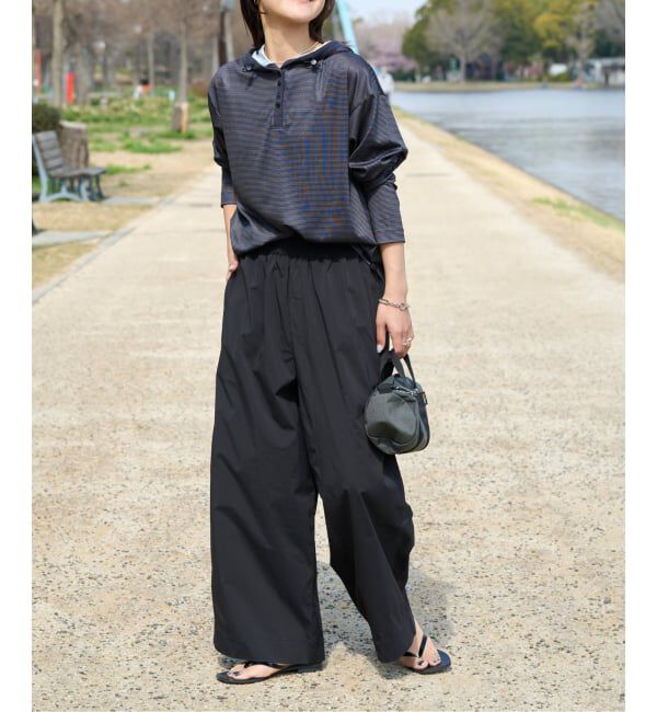OUTDOOR PRODUCTS Usual Things「ACTIVE WEAR ナイロンライトタイプライターバンドウエストバギーパンツ」|スラックス|