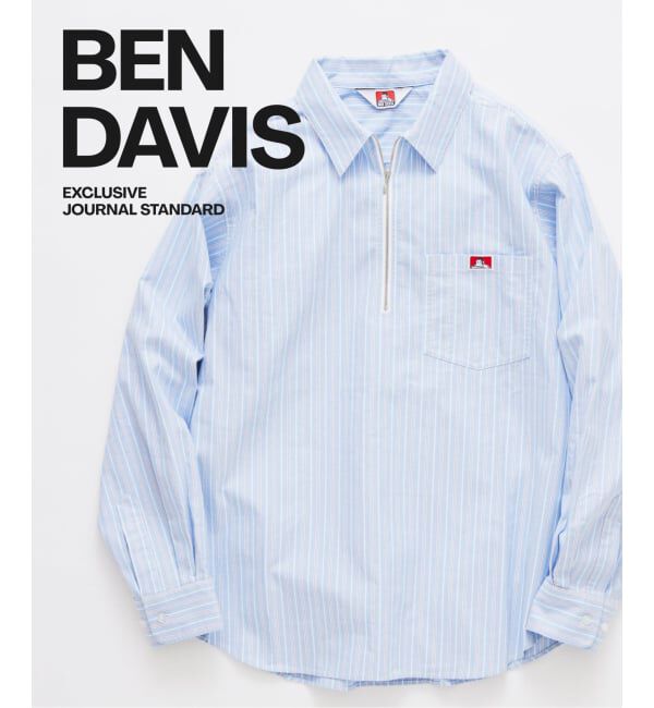 JOURNAL STANDARD「《予約》BEN DAVIS / ベンデイビス 別注 LS ST ハーフ ジップシャツ」|シャツ・ブラウス|ブルー