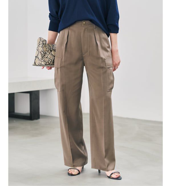 Spick and Span「《予約》スエードサテンカーゴパンツ」|カーゴ|