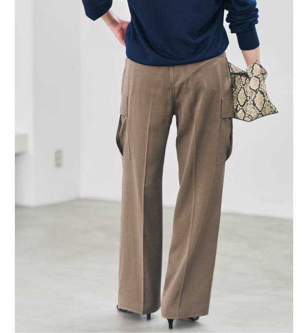 Spick and Span「《予約》スエードサテンカーゴパンツ」|カーゴ|