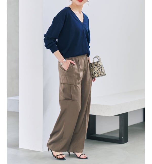 Spick and Span「《予約》スエードサテンカーゴパンツ」|カーゴ|