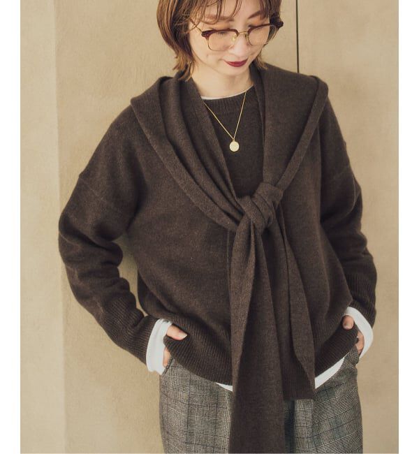 Spick and Span「《予約》ウールカシミヤフーディーストール」|ストール|