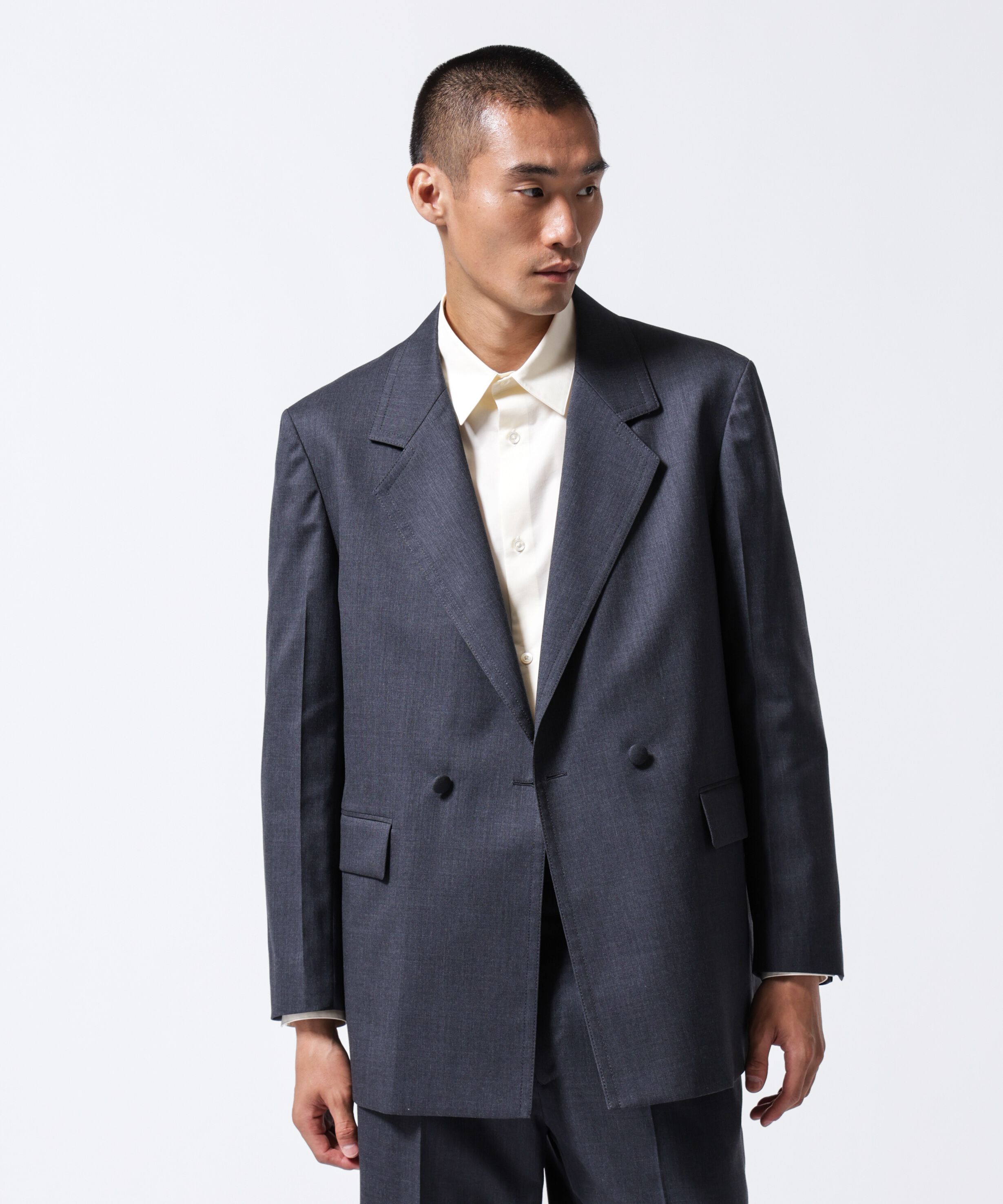 NANO universe「「ASSEMBLANC」VIST Gabardine オーバージャケット」|テーラードジャケット|チャコール3