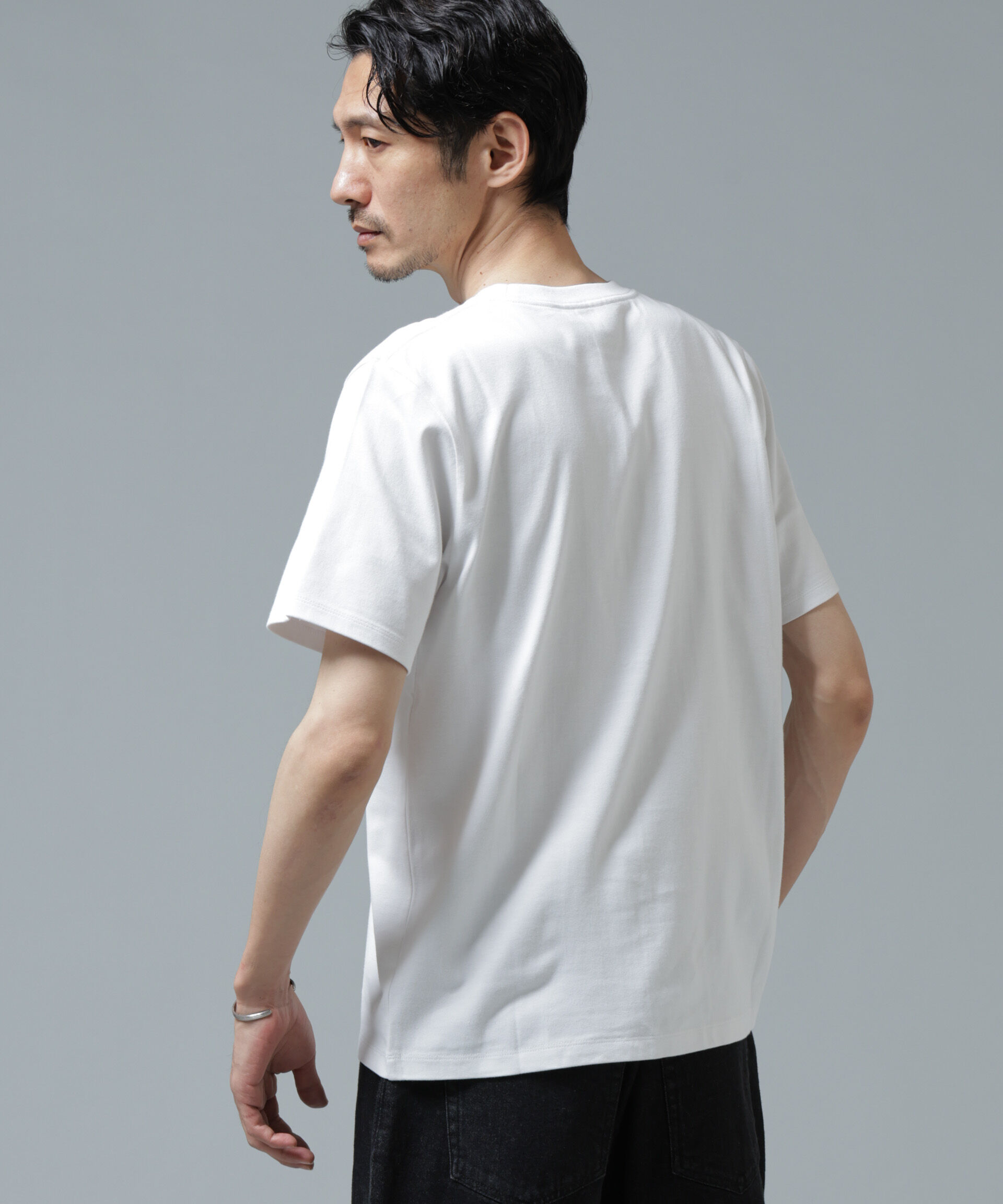 NANO universe「Anti Soaked(R) 汗染み防止 ミドルウェイト 7.1oz レギュラーシルエットTシャツ」|Tシャツ・カットソー|