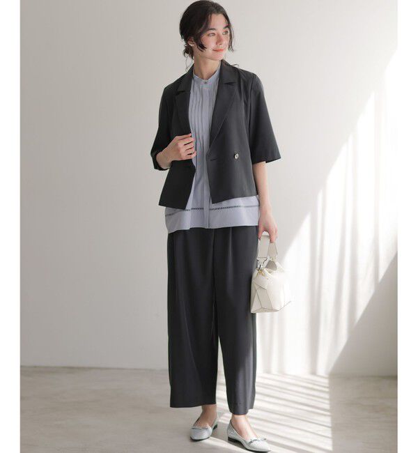 組曲「【加藤ローサさん着用】スムースクロス 6分袖ジャケット」|テーラードジャケット|