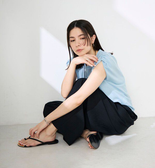 NOLLEY'S「【WEB＆一部店舗限定サイズ】ウォッシャブルソフトタイプライタータックギャザーワイドパンツ」|その他|ブラック