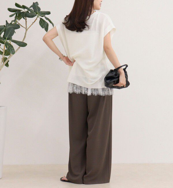 fredy emue「【4サイズ展開/リピーター続出！】とろみツイルストレートイージーパンツ」|チノ|