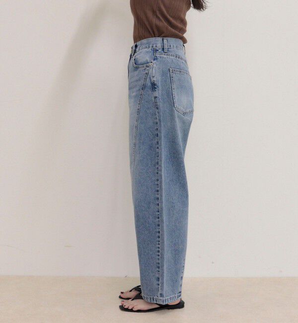 fredy emue「ライトオンス切替ワイドデニムパンツ」|デニム|