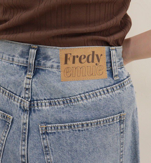 fredy emue「ライトオンス切替ワイドデニムパンツ」|デニム|