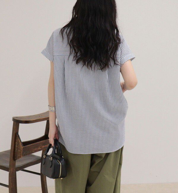 fredy emue「FR刺しゅうフレンチストライプシャツ」|シャツ・ブラウス|