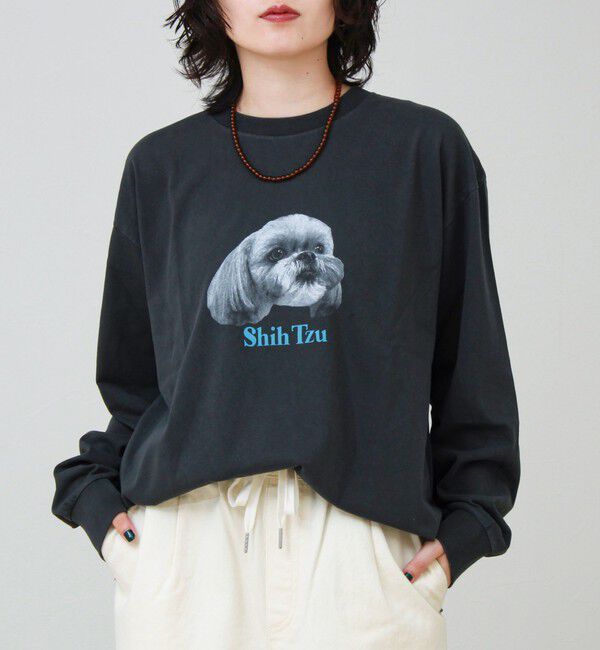 GLOSTER「【WEB限定】【人気シリーズ】【DOG&CAT】犬猫ピグメントロンT」|Tシャツ・カットソー|