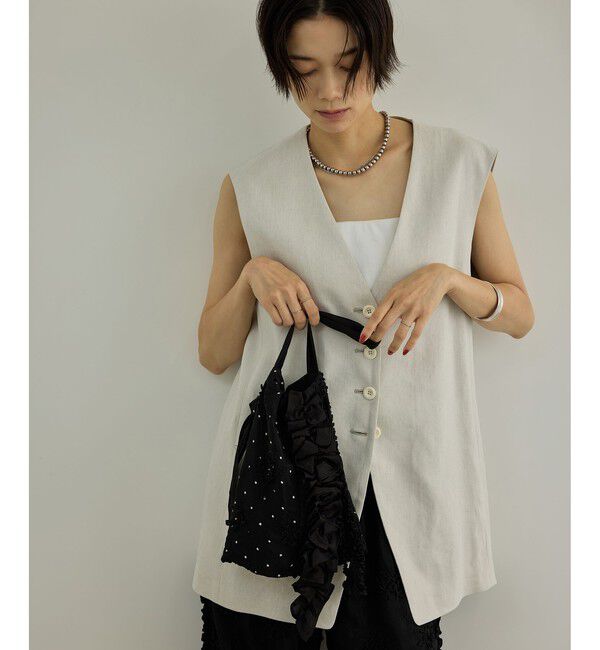 SALON adam et rope'「【crinkle crinkle crinkle】別注ドット3D刺繍フリルトートバッグ」|トートバッグ|