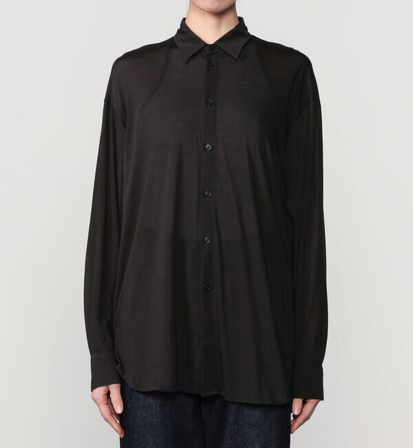 UNFIL「UNFIL | コットン シアージャージー レギュラーカラーシャツ WOMEN」|シャツ・ブラウス|