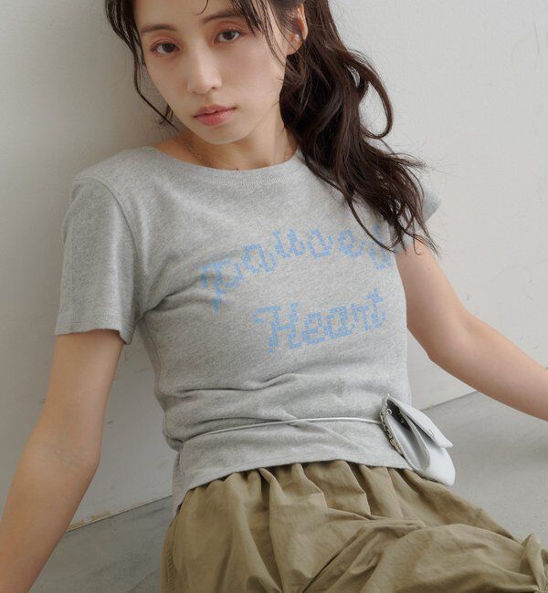  「【S.Mサイズ展開】ピクセルロゴTEE」|Tシャツ・カットソー|グレー