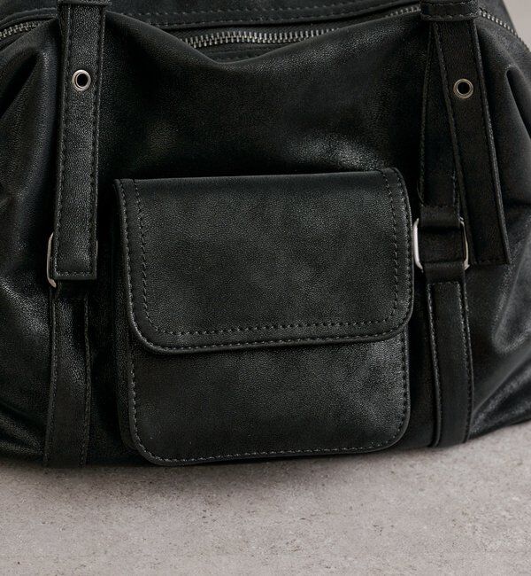  「ポケット付きベルトハンドルボストンBAG」|トートバッグ|