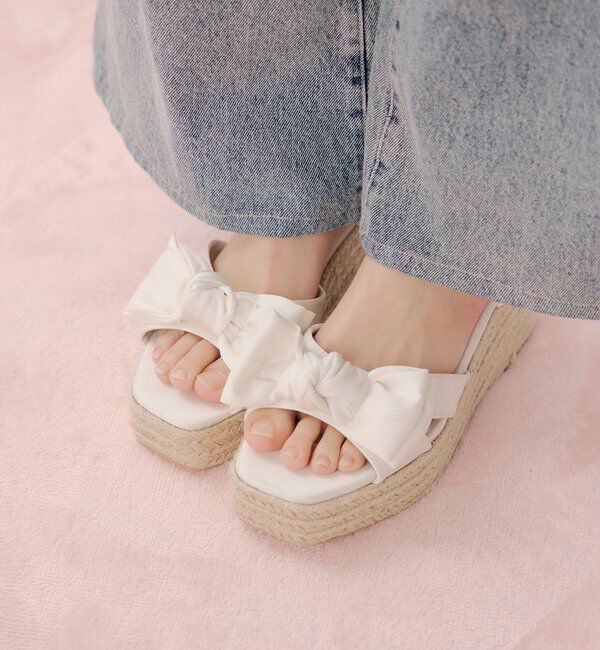 「厚底ジュートリボンサンダル」|サンダル|