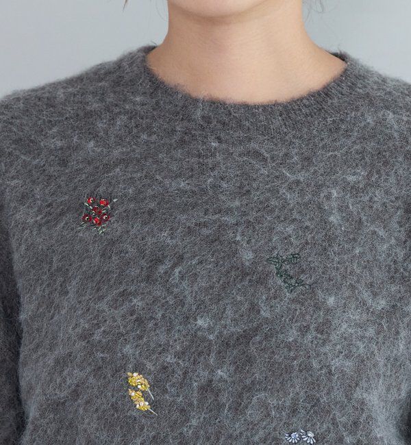  「刺繍ビジューニットプルオーバー」|ニット・セーター|