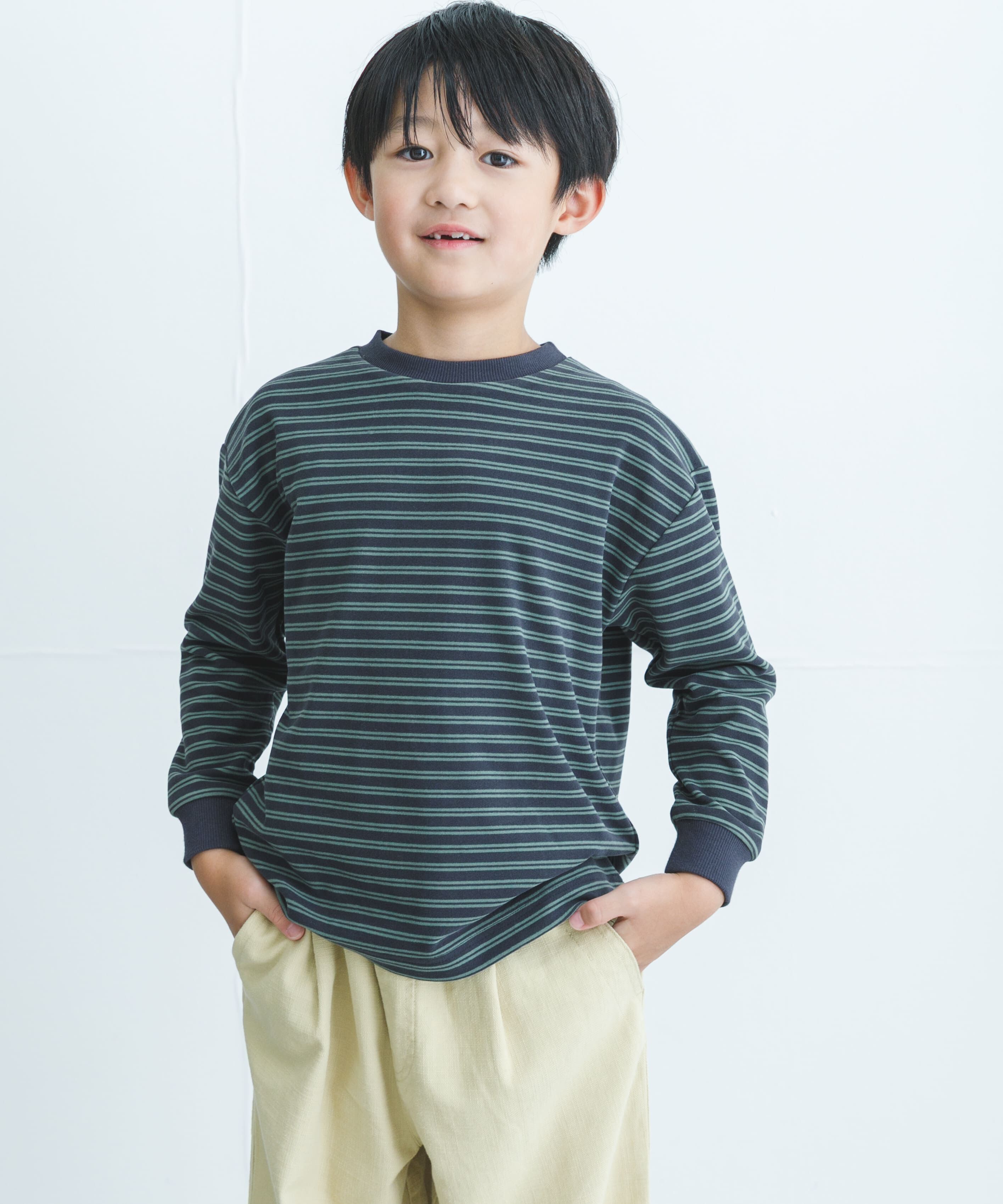 URBAN RESEARCH DOORS「『WEB/一部店舗限定サイズ』起毛ボーダープルオーバー(KIDS)」|その他|グレー系その他