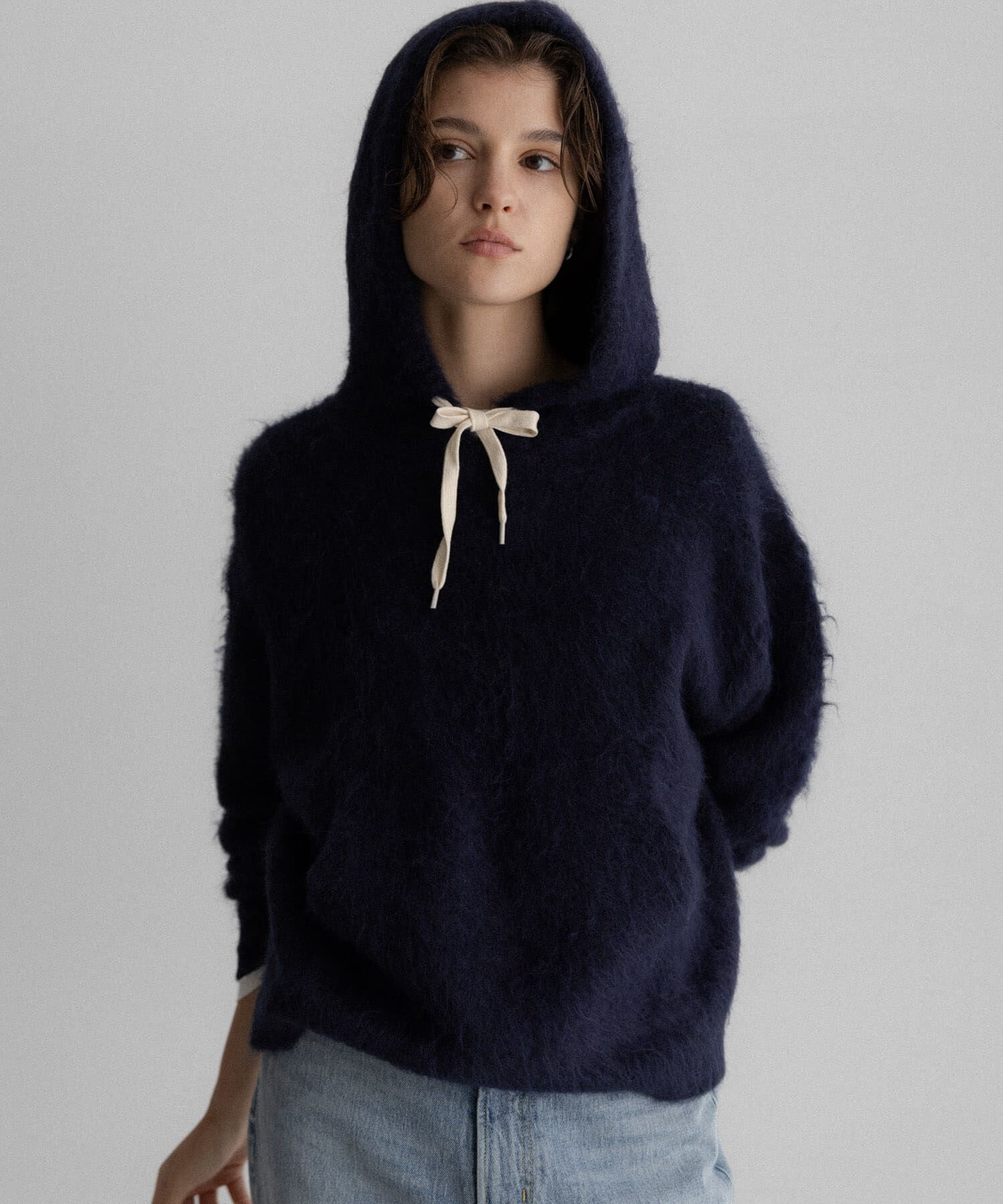 Sonny Label 「フーディシャギーニットプルオーバー」|ニット・セーター|ネイビー