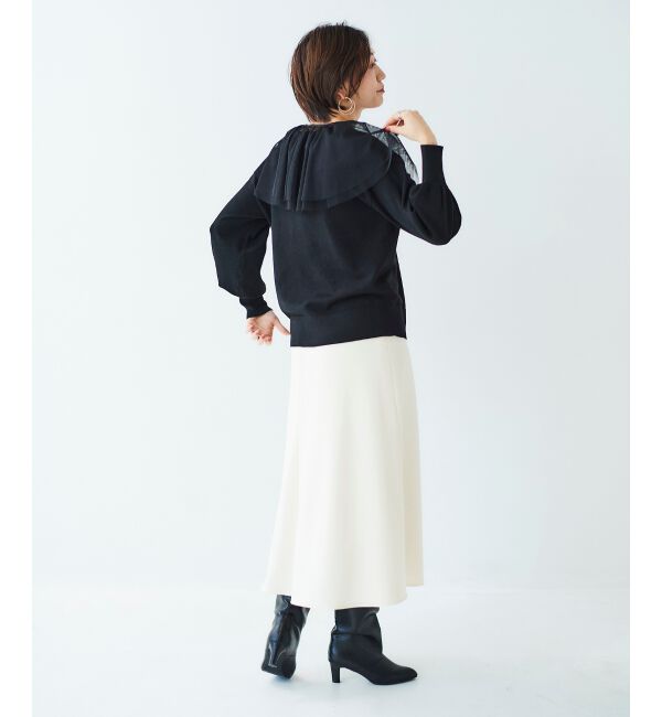 le.coeur blanc「《WEB限定アイテム》チュールケープ付き2wayニット」|ニット・セーター|
