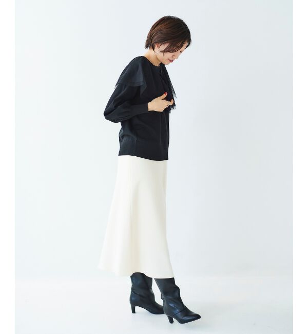 le.coeur blanc「《WEB限定アイテム》チュールケープ付き2wayニット」|ニット・セーター|
