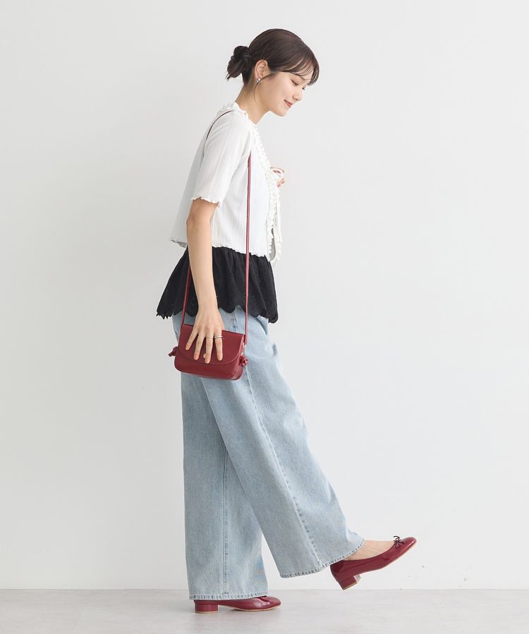 earth music&ecology「フリルカットリブカーディガン」|Tシャツ・カットソー|