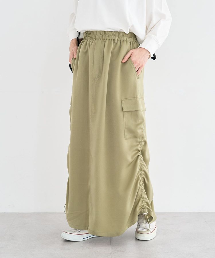 Green Parks「サテンカーゴスカート」|スカート|Khaki