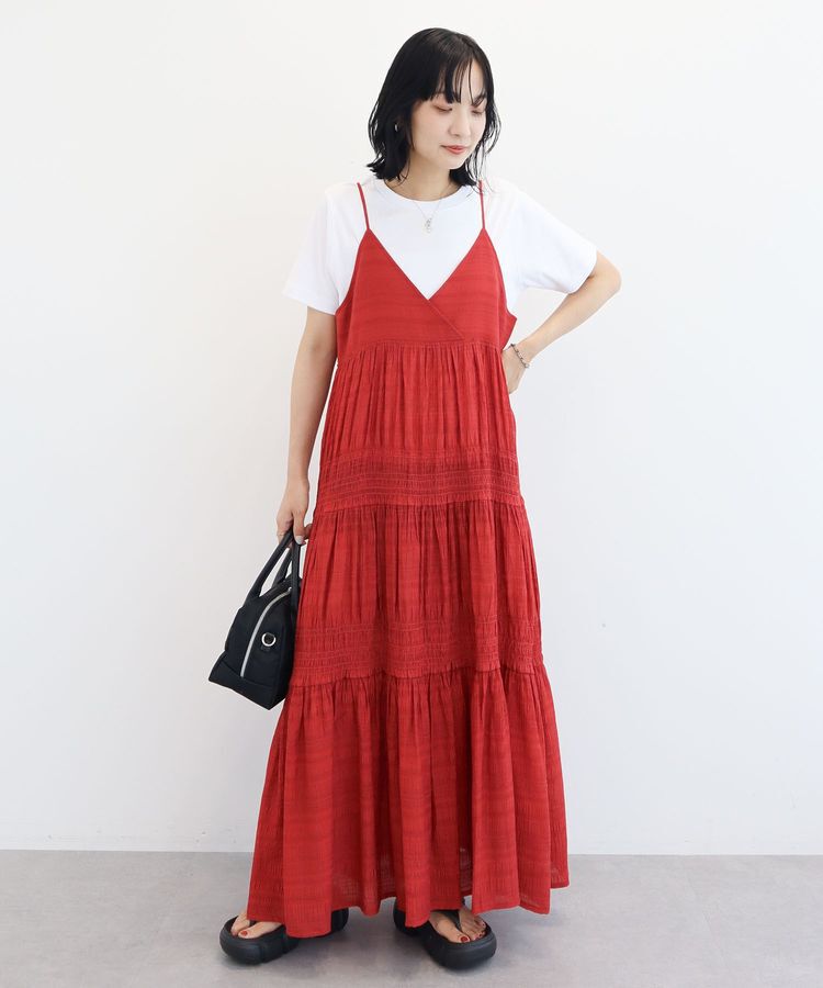 Green Parks「シャーリングティアードキャミワンピース」|ワンピース|