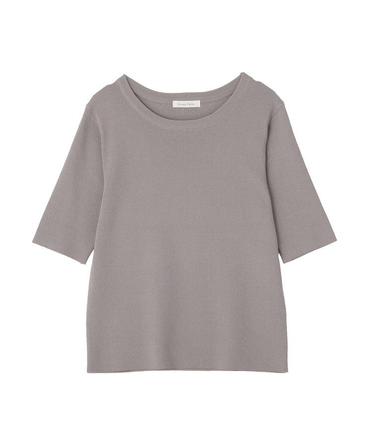 Green Parks「5分袖ニットプルオーバー」|ニット・セーター|Gray