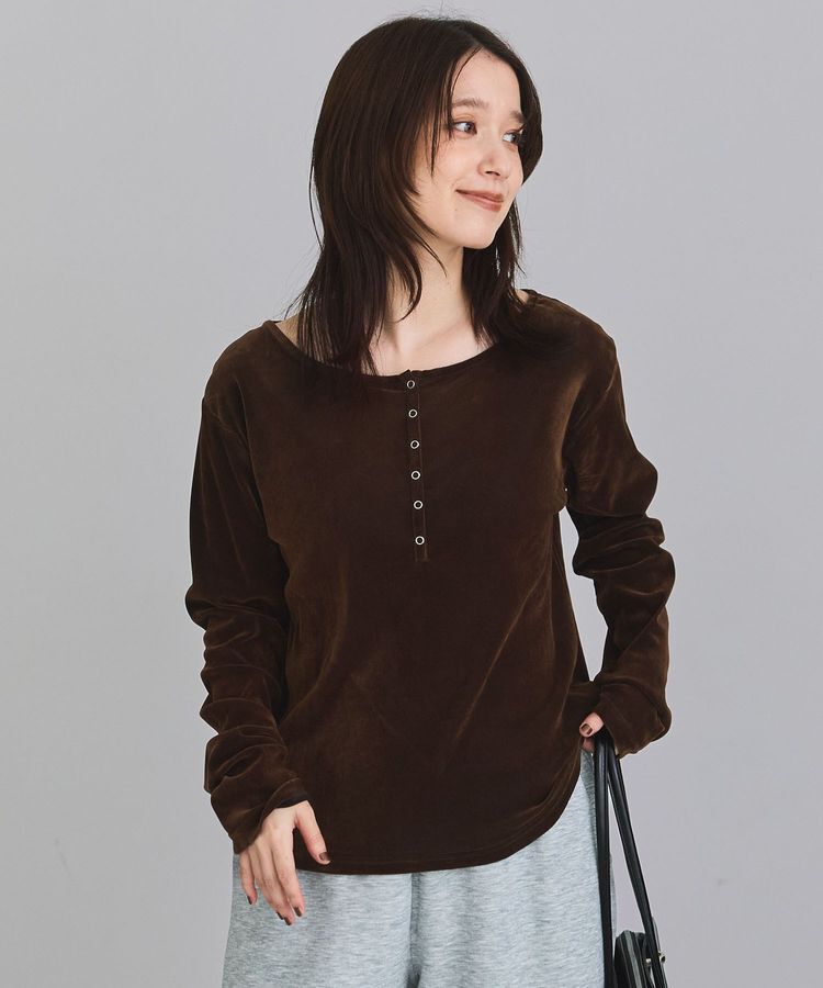 Green Parks「ヘンリーネックシアーベロアプルオーバー」|Tシャツ・カットソー|Brown