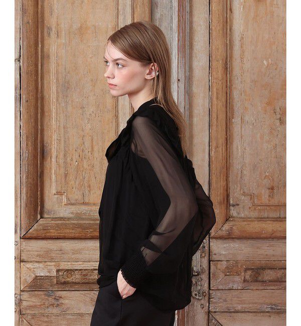 LOULOU WILLOUGHBY「シルクシフォンシャーリングブラウス」|シャツ・ブラウス|