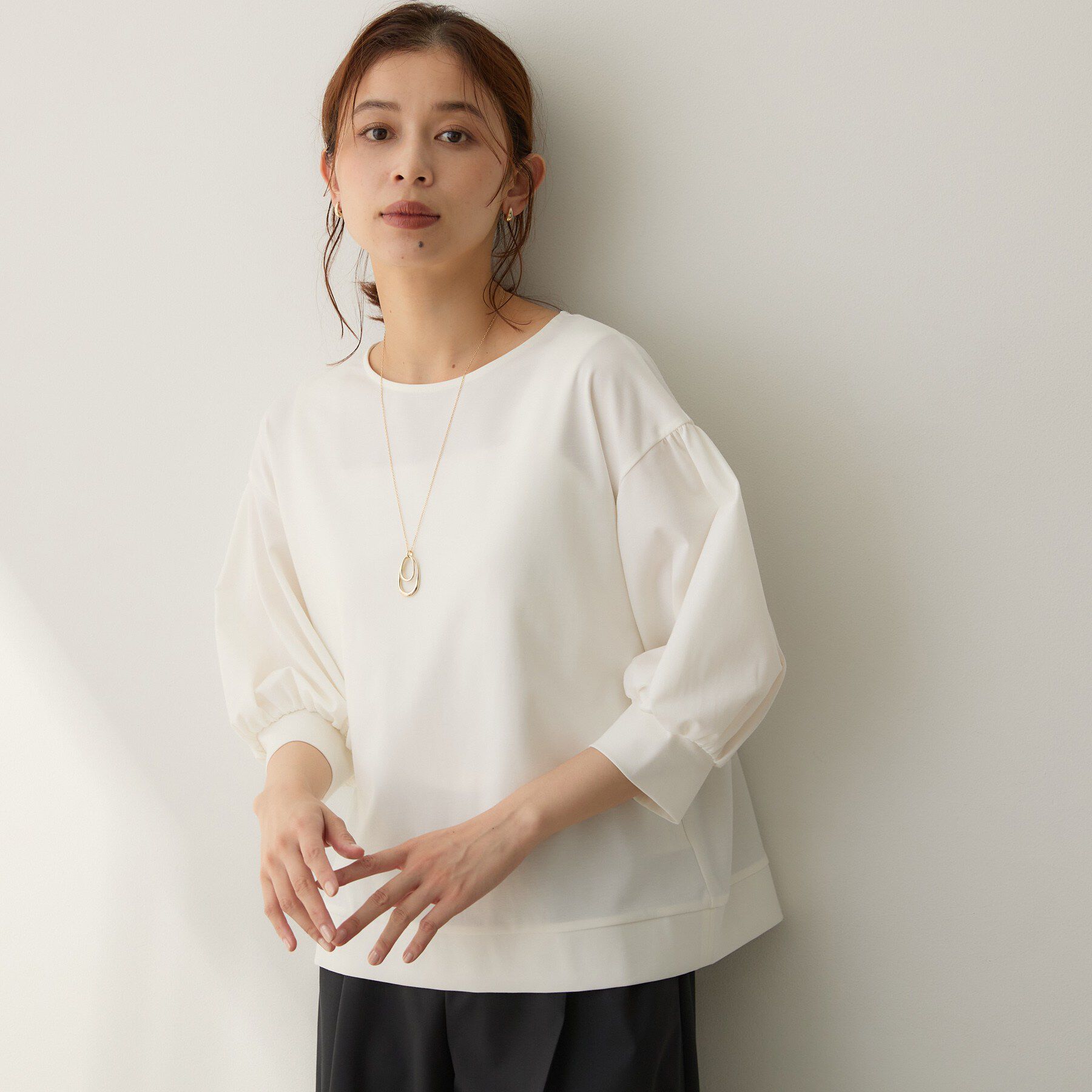 UNTITLED「パフスリーブジャージトップス」|Tシャツ・カットソー|