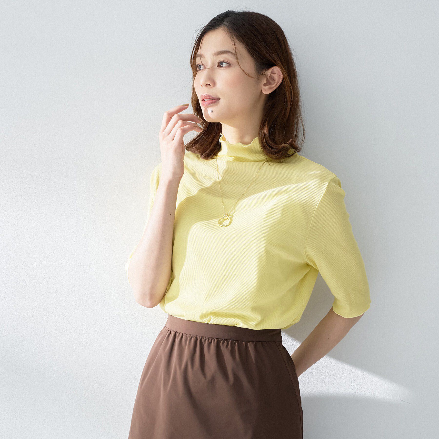 UNTITLED「シアーテレコハイネックトップス」|Tシャツ・カットソー|
