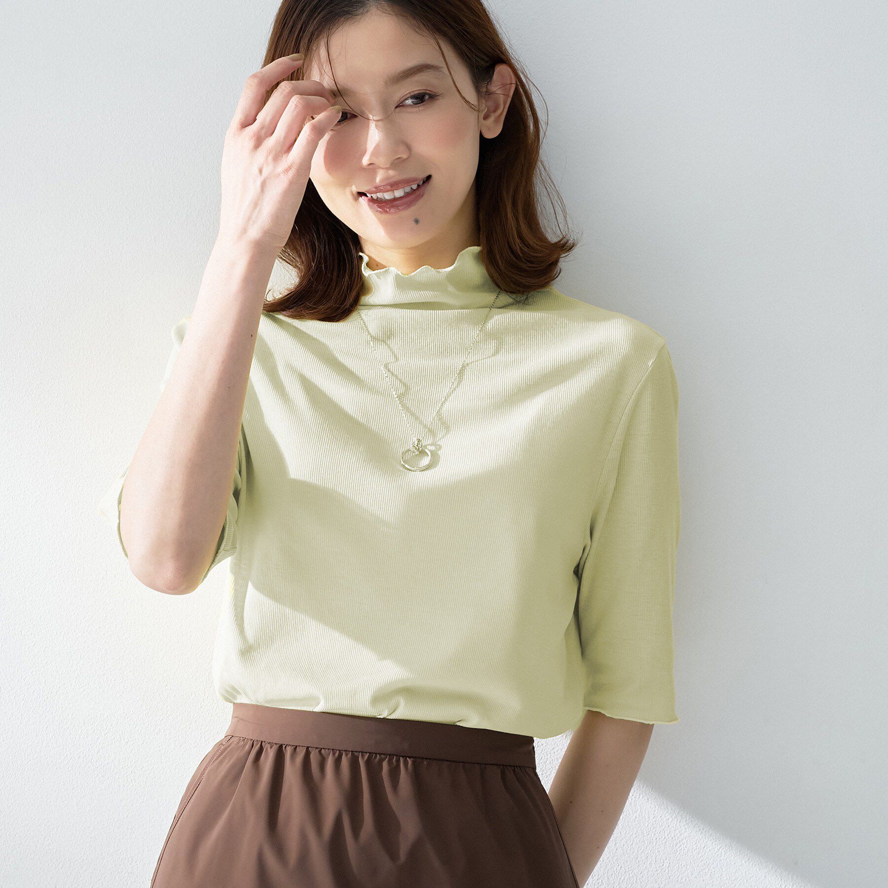 UNTITLED「シアーテレコハイネックトップス」|Tシャツ・カットソー|